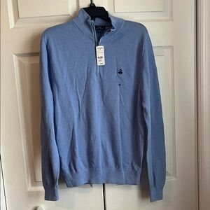 Brooks Brothers Light Blue Zip-Up Sweater